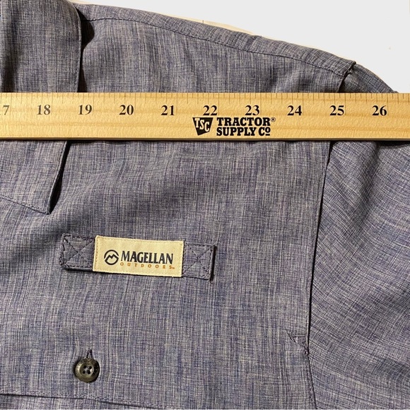 Magellan Big Tall Shirt Men 4X Fish Golf Short Sleeve Moisture Wick Blue-Gray - Picture 13 of 16